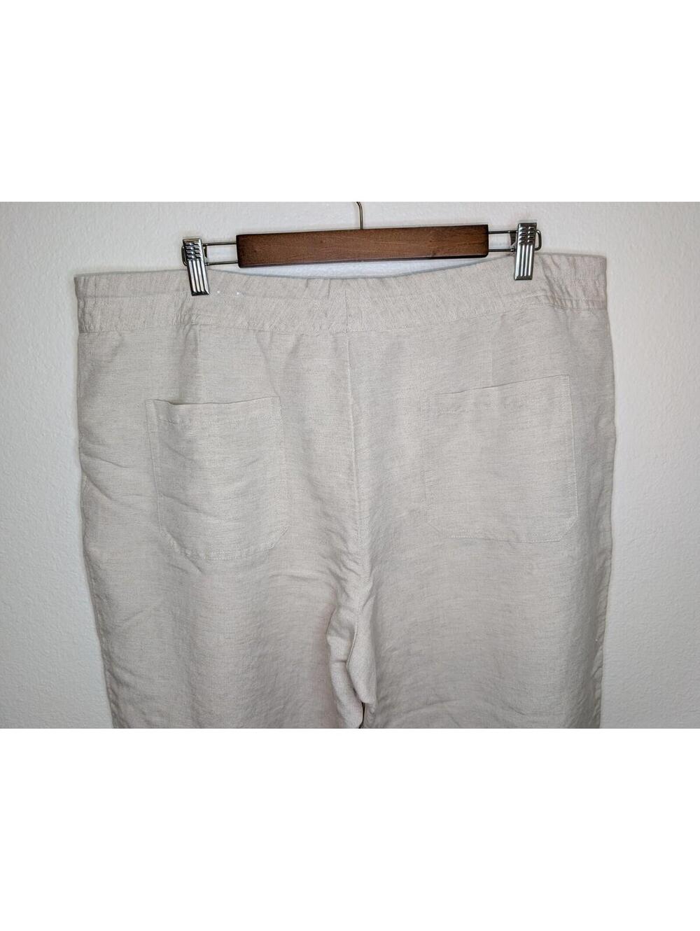 Coldwater Creek Womens Beige Linen Blend Pants Size 18 Relaxed Straight Leg - Picture 5 of 9